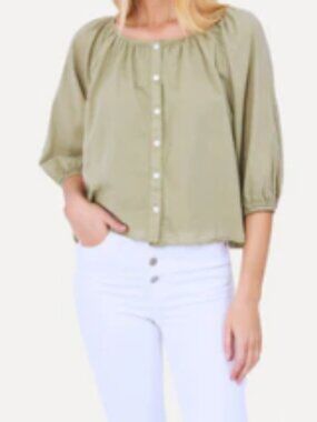Marea 3/4 Sleeve Cotton Sophie Top in Olive